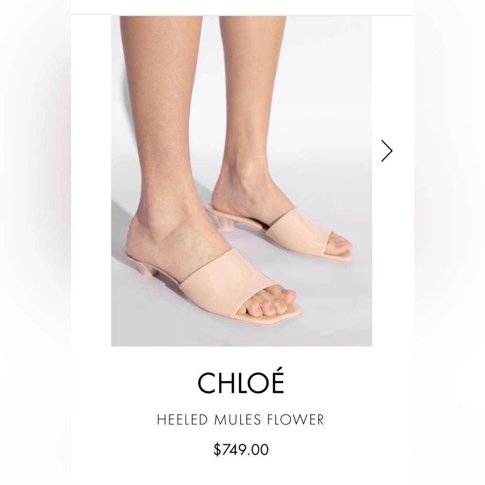 NWT Chloe Cream Mules Open-Toe Sophistication NWT